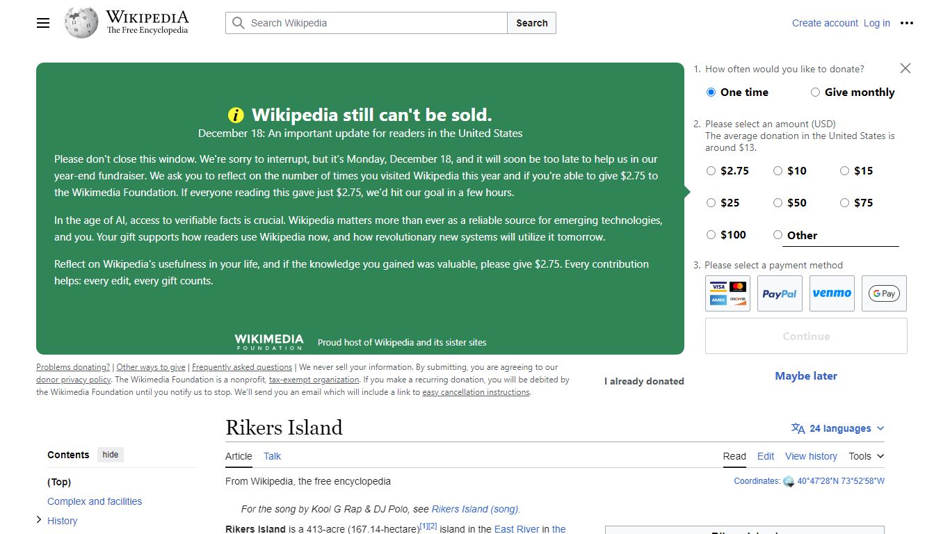 Rikers Island - Wikipedia